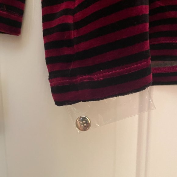 Talbots Red and Black Striped Cowl-Neck Top (New w/Tag) Size Medium - Picture 3 of 4